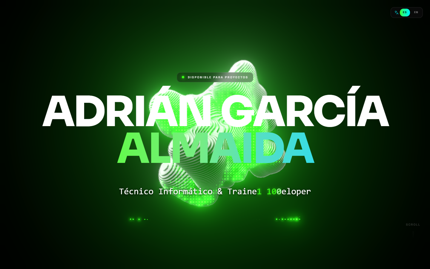 Vista previa del portfolio interactivo de Adrián García